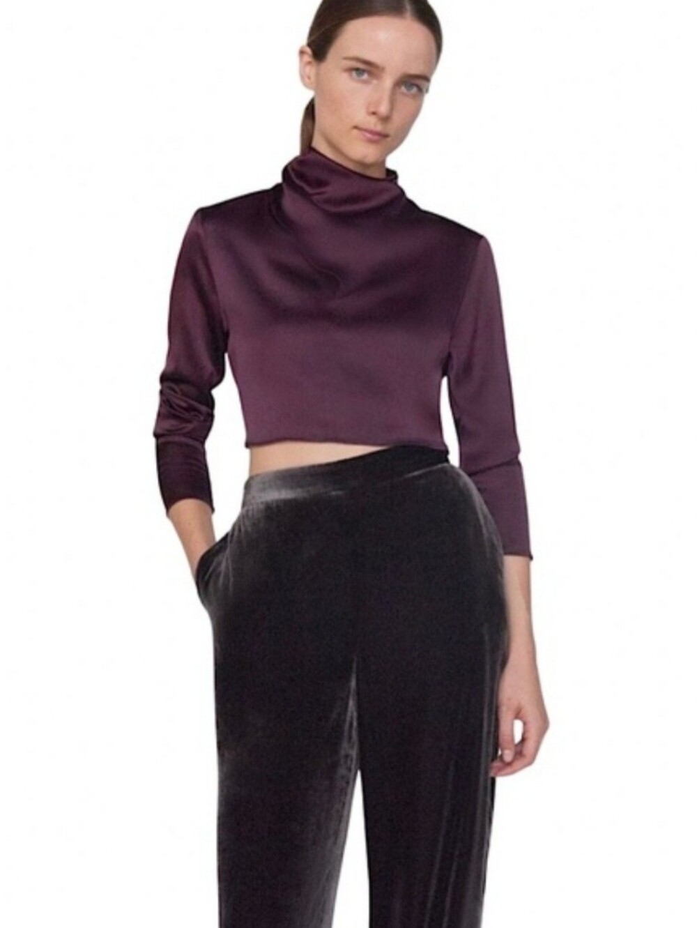 Zara Satin Crop Top